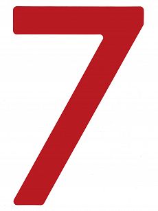 Numer na żagiel ''7'' bordowy 23,5cm