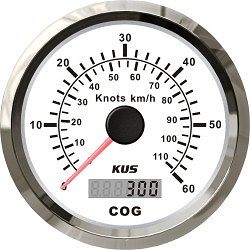 PRĘDKOŚCIOMIERZ GPS  KUS  BIAŁY 0-60Kts