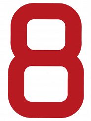 NUMER NA ŻAGIEL ''8'' CZERWONY 01728