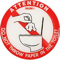 NAKLEJKA  "NIE WRZUCAĆ PAPIERU DO TOALETY" 04402 