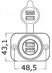 GNIAZDO 2xUSB CZARNE 61833 - 2