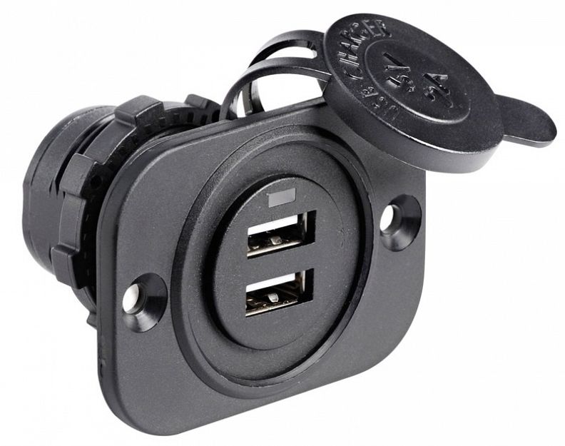 GNIAZDO 2xUSB CZARNE 61833