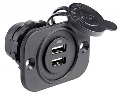 GNIAZDO 2xUSB CZARNE 61833
