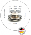ZAPINKA PLANDEKI CZARNA CHROMOWANA  - GŁÓWKA TENAX 00955 - 2