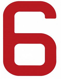 NUMER NA ŻAGIEL ''6'' CZERWONY 01726