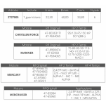 WIRNIK Mercury, Mariner, Mercruiser 65-225 KM,  43050 - 2