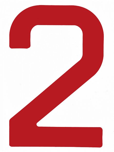 Numer na żagiel ''2'' bordowy 23,5cm