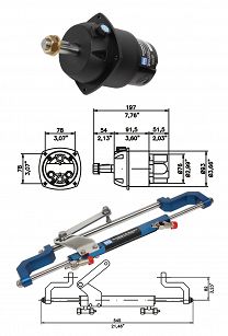 KOMPLETY HYDRAULICZNY UKŁAD KIEROWNICZY  DO 80KM,  MAVI MARE GF90BT