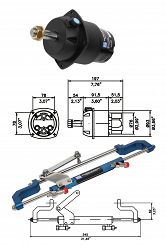 KOMPLETY HYDRAULICZNY UKŁAD KIEROWNICZY  DO 80KM,  MAVI MARE GF90BT