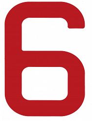 Numer na żagiel ''6'' bordowy 23,5cm