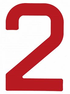 NUMER NA ŻAGIEL ''2'' CZERWONY 01722