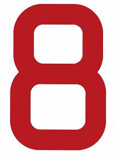 Numer na żagiel ''8'' bordowy 23,5cm