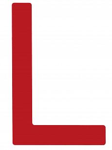LITERA NA ŻAGIEL ''L'' CZERWONA 01732