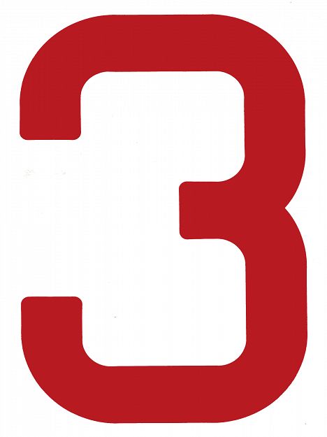 Numer na żagiel ''3'' bordowy 23,5cm