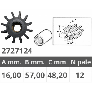 IMPELLER Jabsco, Johnson, Volvo Penta, Yamaha, Yanmar, 43282