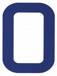 LITERA NA ŻAGIEL ''O'' NIEBIESKA 01711