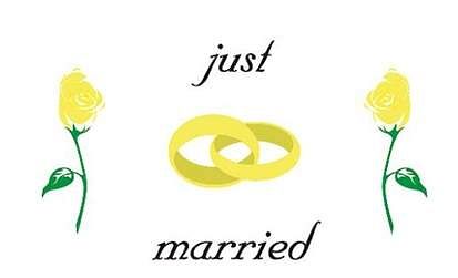 FLAGA JUST MARRIED 30X40  00045