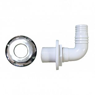 Odpływ chromowany kątowy PCV 1" na wąż 25mm 71162