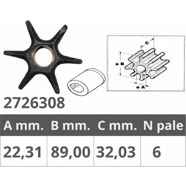 WIRNIK Johnson, Evinrude V4, V6, V8, 25-300 KM, 43521