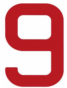 NUMER NA ŻAGIEL ''9'' CZERWONY 01729