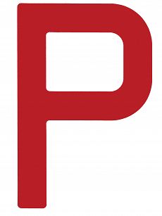 LITERA NA ŻAGIEL ''P'' CZERWONA 01730