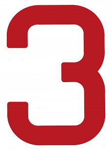 NUMER NA ŻAGIEL ''3'' CZERWONY 01723