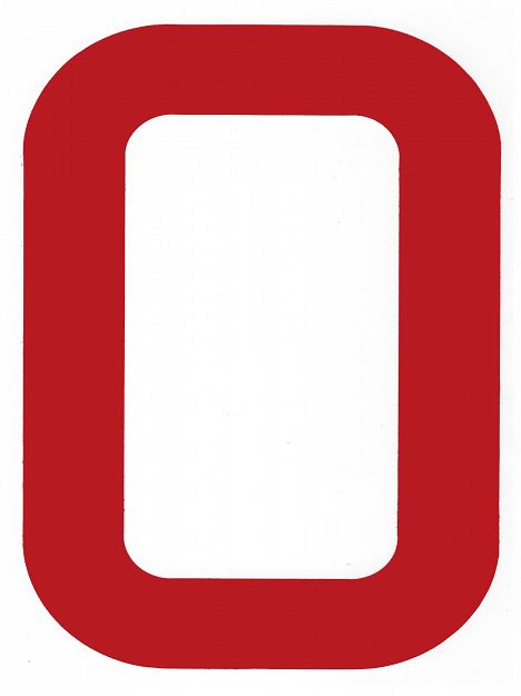 LITERA NA ŻAGIEL ''O'' CZERWONA 01731