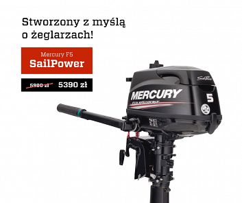 OKAZJA !!! Silnik do jachtu Mercury 5 KM z ładowaniem, śrubą uciągową, długą kolumną.